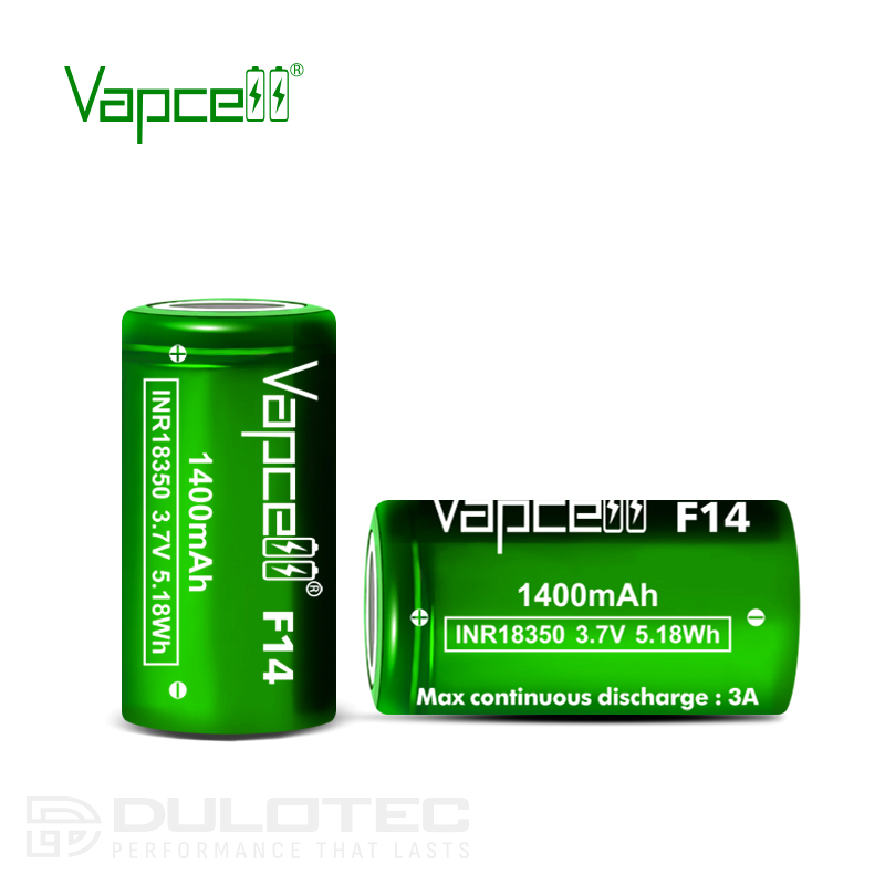 Vapcell 18350 F14 Battery, 1400 mAh, 3A » Dulotec.com