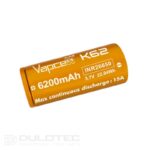 Vapcell 26650 K62 6200mAh 15A Battery with a Protruding Positive Terminal » Dulotec.com