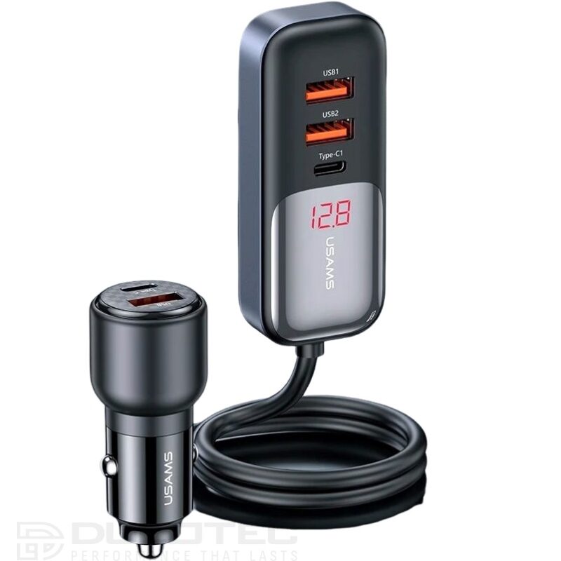 Car Charger, USAMS S-CC213 C40 165W, 2 USB-C + 3 USB-A PPS, 5 Outputs CC213CC01 » Dulotec.com