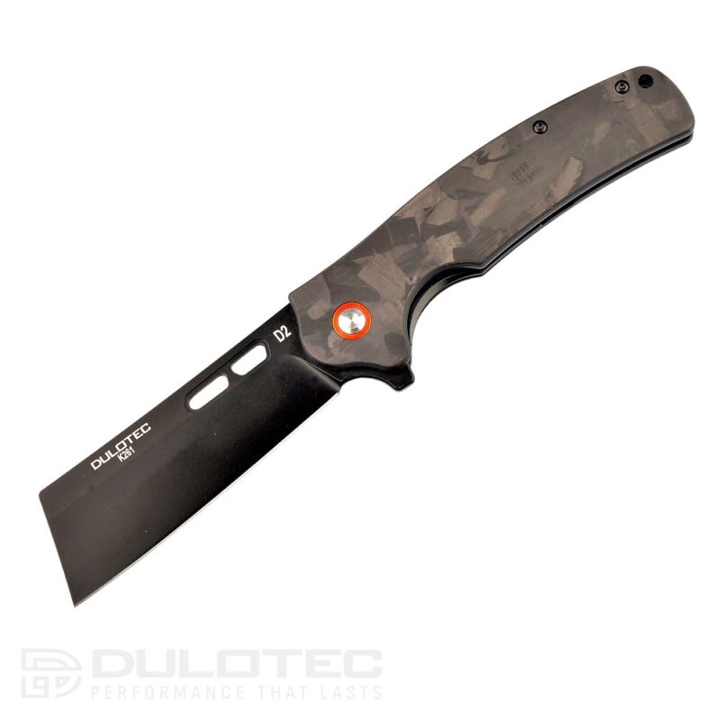 Dulotec K261-BK Folding Knife with a G10 handle featuring a carbon coating and D2 steel » Dulotec.com