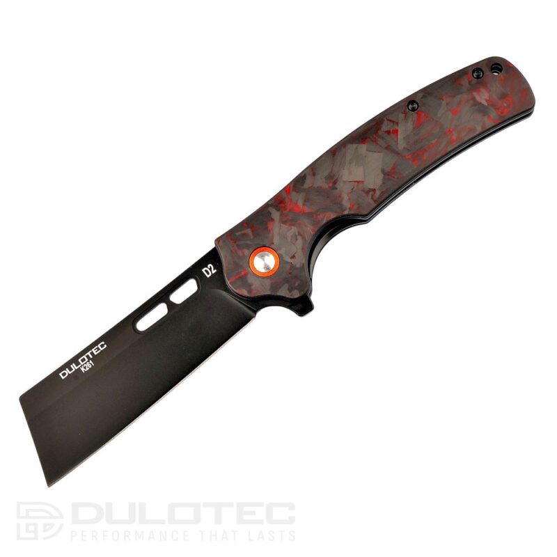 Dulotec K261-RD folding knife with a G10 handle featuring a carbon coating and D2 steel » Dulotec.com