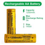 Vapcell 14500 F12 Battery, 1250mAh, 3A » Dulotec.com