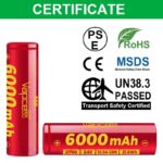 Vapcell F60 21700 6000mAh 12.5A Battery » Dulotec.com