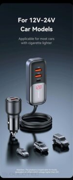 Car Charger, USAMS S-CC213 C40 165W, 2 USB-C + 3 USB-A PPS, 5 Outputs CC213CC01 » Dulotec.com