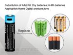 Vapcell P1422A 14500 2250mAh 1.5V AA Battery with Protection and USB-C Charging » Dulotec.com