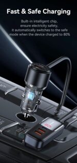 Car Charger, USAMS S-CC213 C40 165W, 2 USB-C + 3 USB-A PPS, 5 Outputs CC213CC01 » Dulotec.com