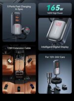 Car Charger, USAMS S-CC213 C40 165W, 2 USB-C + 3 USB-A PPS, 5 Outputs CC213CC01 » Dulotec.com