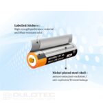 Vapcell P1418A 14500 1800mAh 1.5V Battery with Protection and Micro USB Charging » Dulotec.com