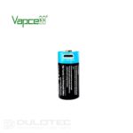 Vapcell P1608A 16340 800mAh Battery with Protection and Micro USB Charging » Dulotec.com