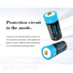 Vapcell P1608A 16340 800mAh Battery with Protection and Micro USB Charging » Dulotec.com