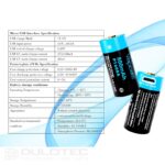 Vapcell P1608A 16340 800mAh Battery with Protection and Micro USB Charging » Dulotec.com
