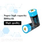 Vapcell P1608A 16340 800mAh Battery with Protection and Micro USB Charging » Dulotec.com