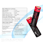 Vapcell P1409A 14500 950mAh Battery with Protection and Micro USB Charging » Dulotec.com