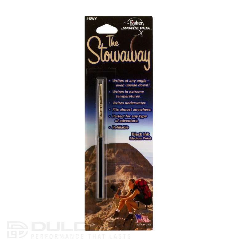 Fisher Space Pen Black Stowaway Anodised Aluminium Clip Blister SWY/C-Black » Dulotec.com