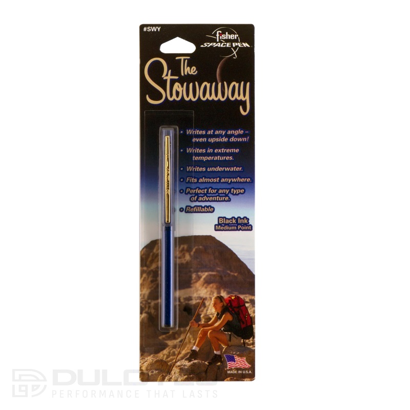 Fisher Space Pen Blue Stowaway Anodised Aluminium Clip Blister SWY/C-Blue » Dulotec.com