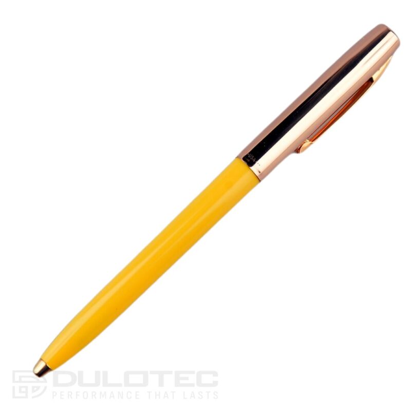 Fisher Space Pen Cap-O-Matic with brass cap and yellow barrel, model 775G-Y, in a gift box » Dulotec.com