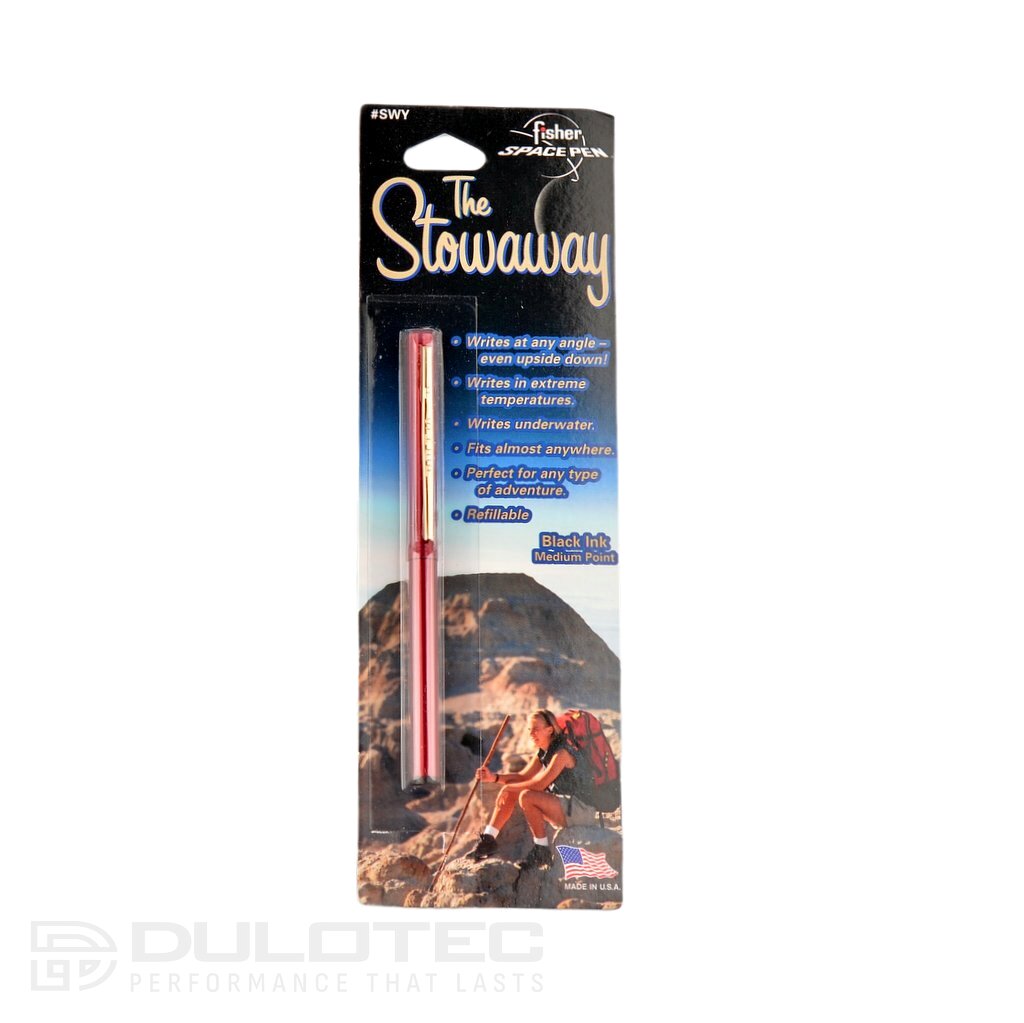Fisher Space Pen Red Stowaway, Anodised Aluminium Clip, Blister Pack SWY/C-Red » Dulotec.com