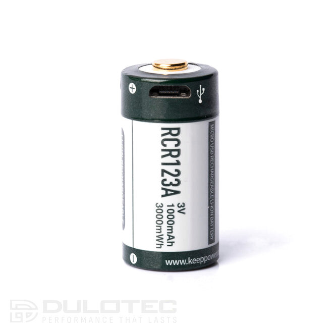 Keeppower RCR123A 1000mAh Battery with Protection and Micro USB Charging » Dulotec.com