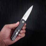 SRM 408L-KB Folding Knife - G10 handle with carbon coating and 14C28N steel » Dulotec.com