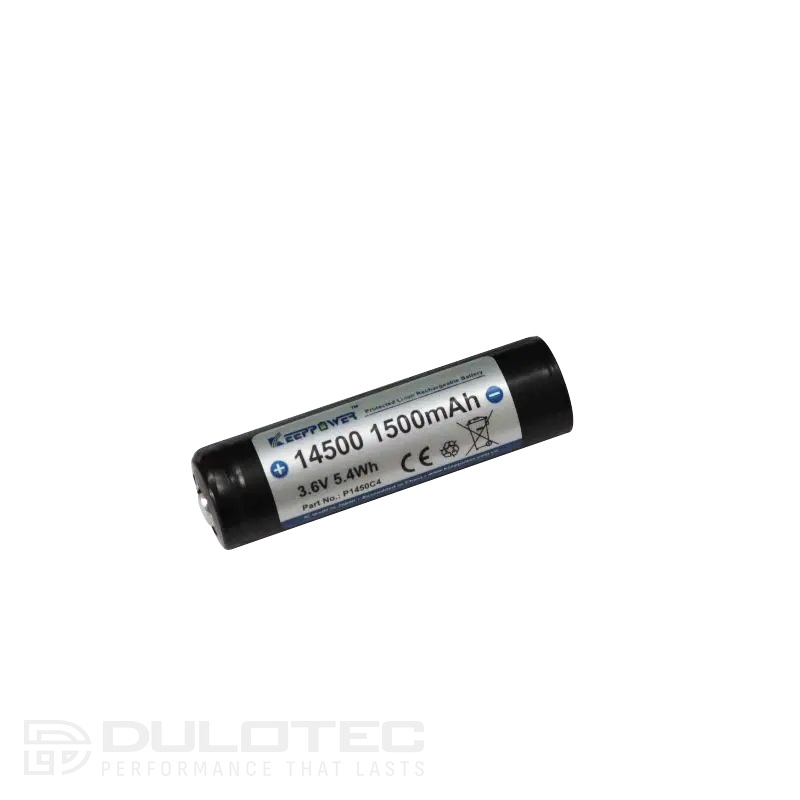 Keeppower 14500 1500mAh Battery with Raised Positive Terminal and Protection » Dulotec.com