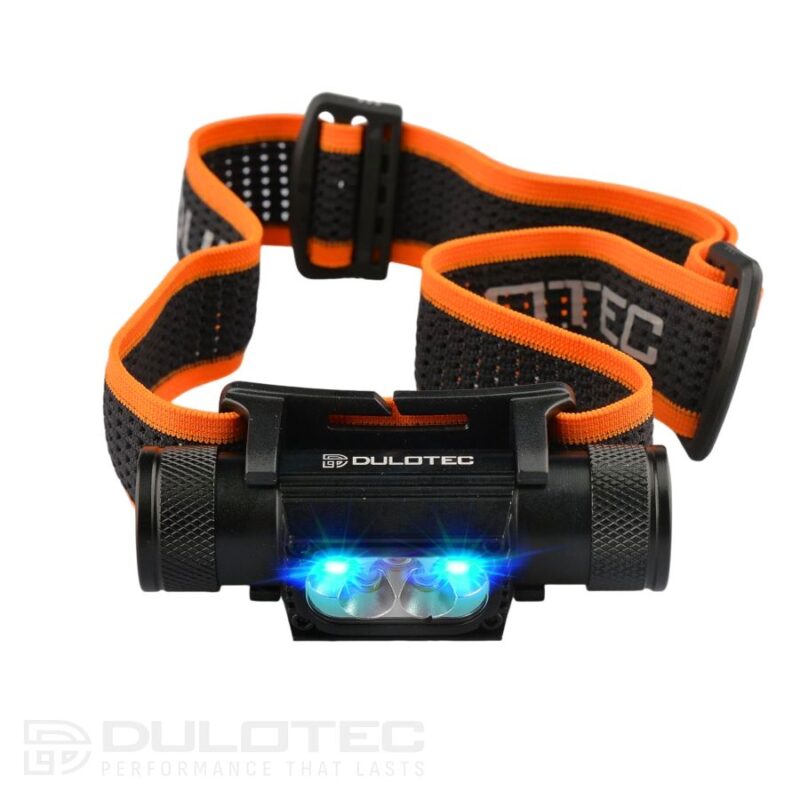 Powerful Dulotec H4 Pro headlamp + 3400 mAh battery, with white and blue light » Dulotec.com