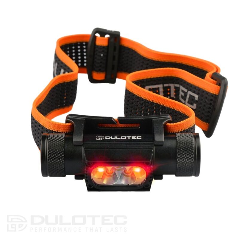Powerful Dulotec H2 headlamp + 3400 mAh battery, with white and red light » Dulotec.com