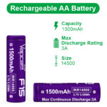 Vapcell 14500 F15 1500mAh 3A Battery » Dulotec.com