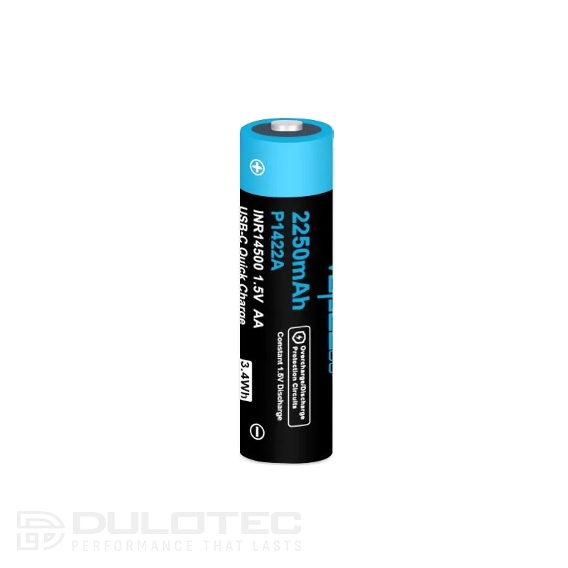 Vapcell P1422A 14500 2250mAh 1.5V AA Battery with Protection and USB-C Charging » Dulotec.com