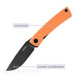 SRM 105M-GJ Folding Knife - G10 handle and 14C28N steel » Dulotec.com