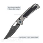 SRM Retriever 9203-AK2 Folding Knife - aluminum alloy handle and laminated 140Cr steel » Dulotec.com