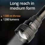 Dulotec Multi Zoom Flashlight, 1,200 lumens, up to 1,300 meters, with remote control » Dulotec.com