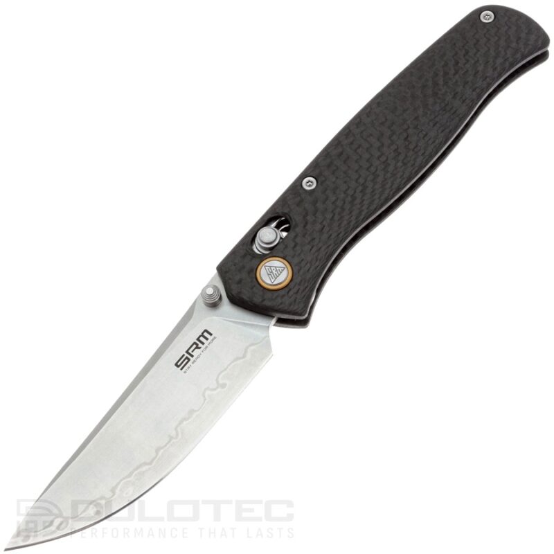 SRM Medal 255L-CB Folding Knife — carbon fiber handle and laminated 140Cr steel » Dulotec.com