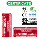 Vapcell 26650 K70 7000mAh 30A Battery » Dulotec.com