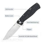 SRM 221X-GB Folding Knife - G10 handle and 14C28N steel » Dulotec.com