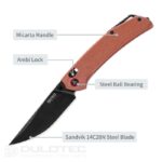 Asika SRM 411L-MN Folding Knife - Micarta handle and 14C28N steel » Dulotec.com