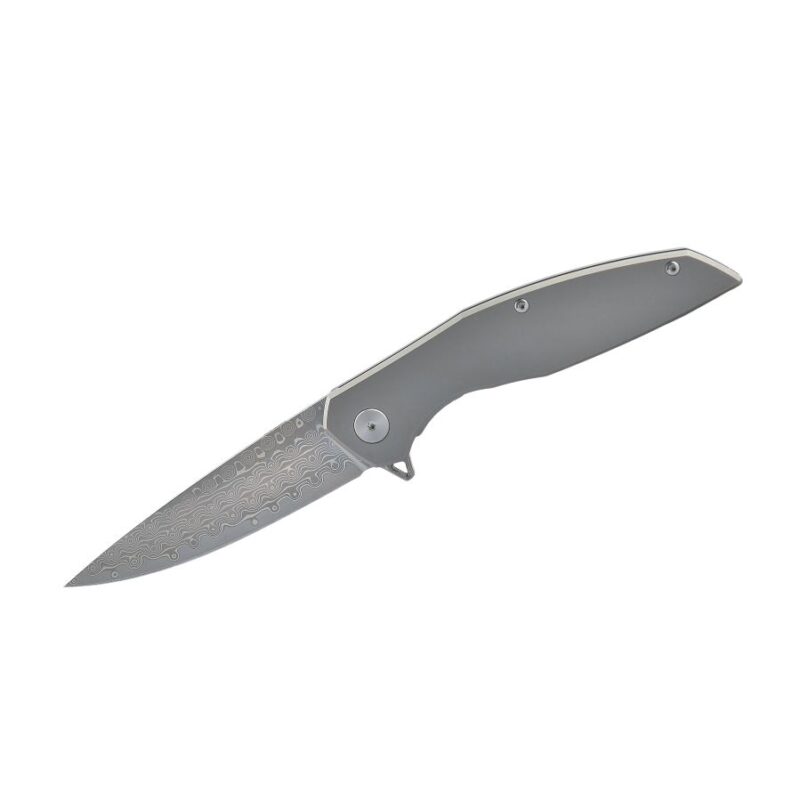 Dulotec Karma Damascus Folding Knife with a Titanium Handle » Dulotec.com