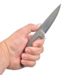 Dulotec Karma Damascus Folding Knife with a Titanium Handle » Dulotec.com