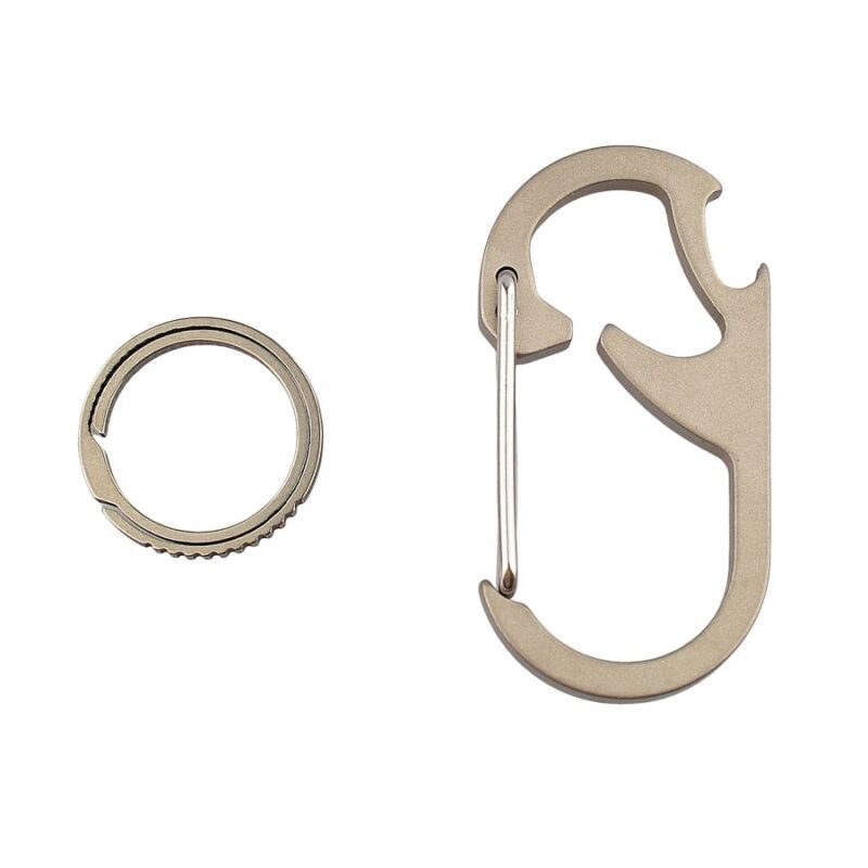 Titanium carabiner keychain with bottle opener » Dulotec.com