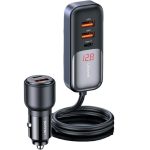 Зарядно за кола, USAMS US-CC208 C39 60W, 1 usb C + 1 usb A, 2 изхода CC208CC01 » Dulotec.com