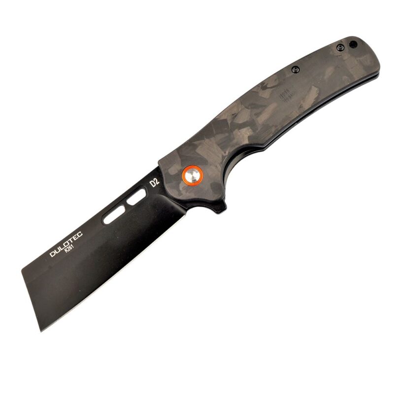 Сгъваем нож Dulotec K261-BK дръжка от G10 с карбоново покритие и D2 стомана » Dulotec.com