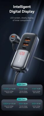 Зарядно за кола, USAMS S-CC213 C40 165W, 2 usb C + 3 usb A PPS, 5 изхода CC213CC01 » Dulotec.com