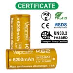 Батерия Vapcell 26650 K62 6200mAh 15A с изпъкнал плюс » Dulotec.com