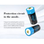 Батерия Vapcell P1608A 16340 800mAh със защита и Micro USB зареждане » Dulotec.com