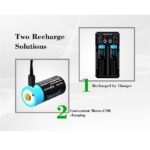 Батерия Vapcell P1608A 16340 800mAh със защита и Micro USB зареждане » Dulotec.com