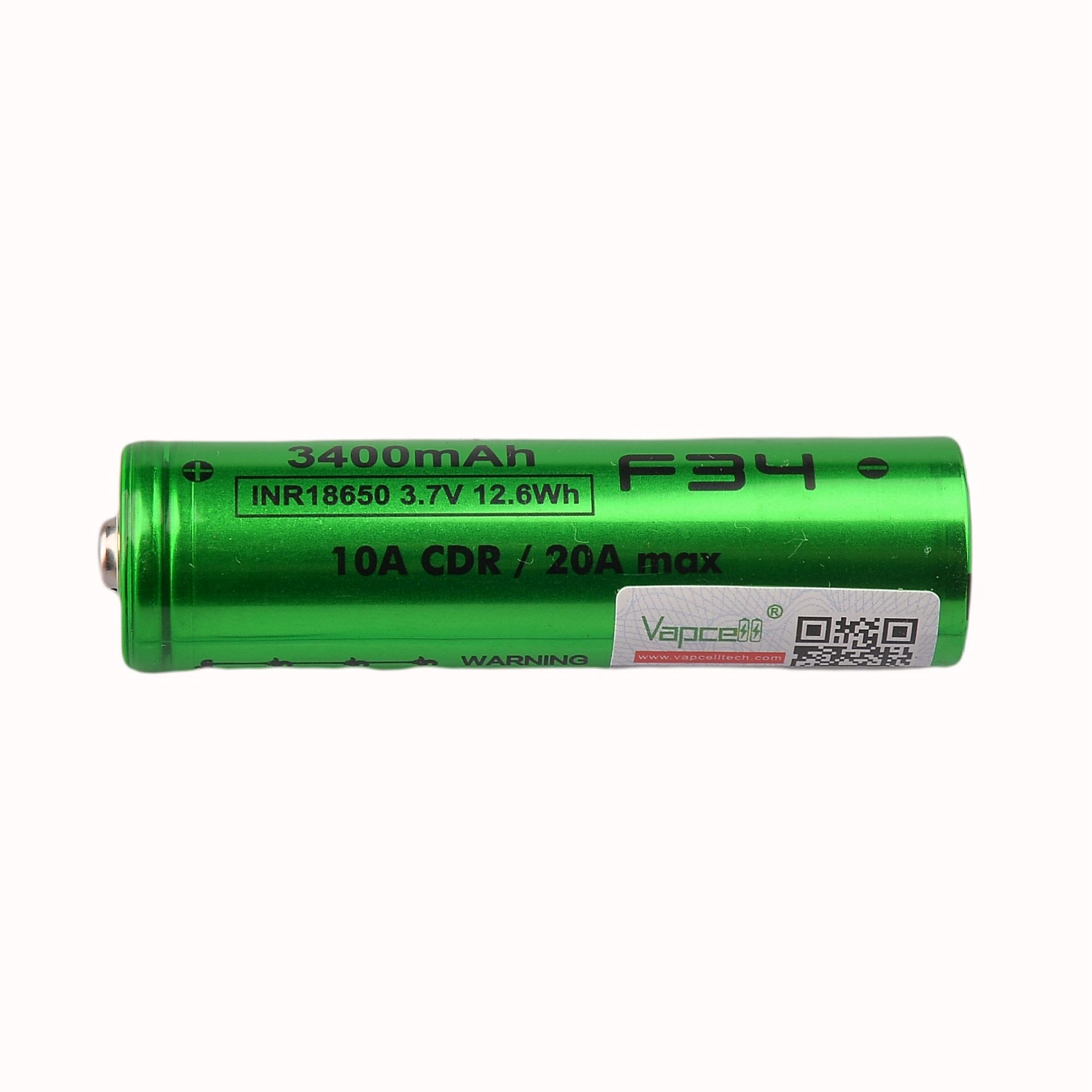 Батерия Vapcell F34 18650 3400mAh 10A/20A с изпъкнал плюс