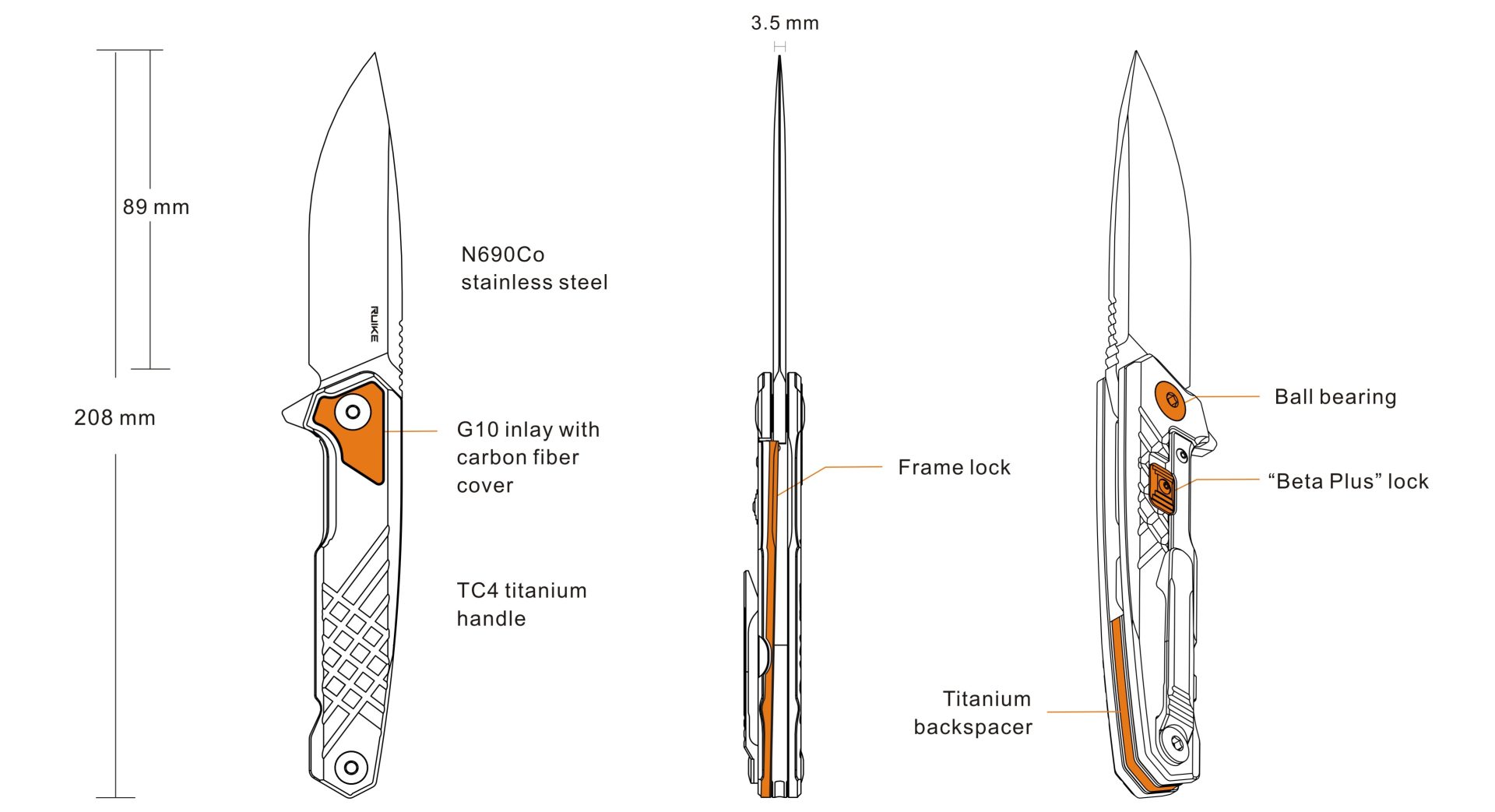 Нож Ruike M875-TZ