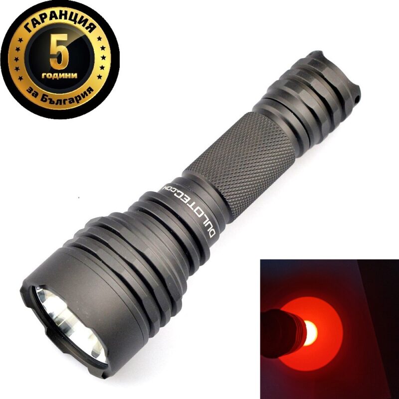 Фенер Dulotec Convoy C8+ с червена светлина, с батерия и зарядно