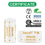 Батерия Vapcell 16340 T9 950mАh 3A » Dulotec.com