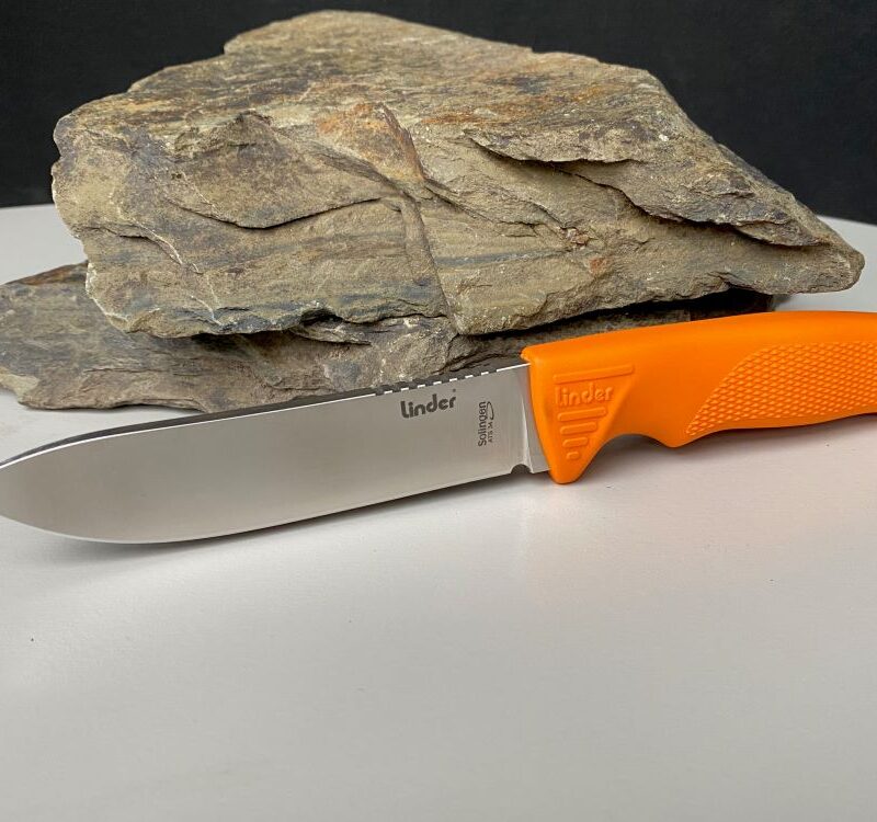 Нож с фиксирано острие Linder Super Edge 2 - оранжева дръжка