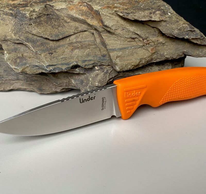Нож с фиксирано острие Linder Super Edge 1 - оранжева дръжка